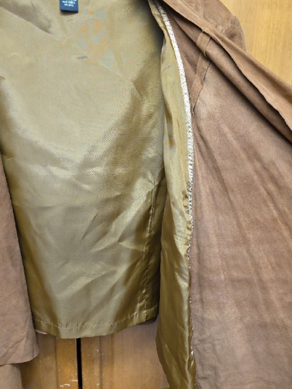 INC 100% Leather Size LG Draped Waterfall Long Sleeve Cardigan Jacket Pockets - Picture 5 of 11